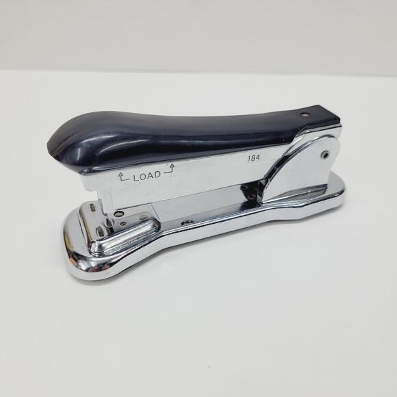 Ace Cadet Liftop Stapler Model 302 Chrome Black Top Vintage Made in USA - Picture 1 of 9